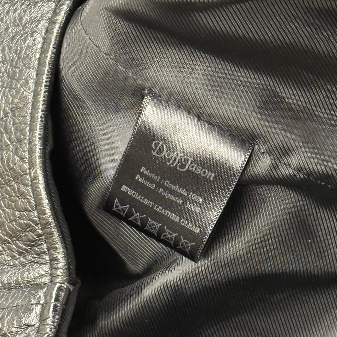 [정품/L] 도프제이슨 블랙 가죽 라이더 자켓 b15 상품이미지7