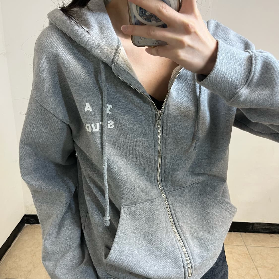 IAB Studio grey hood zip-up 상품이미지2