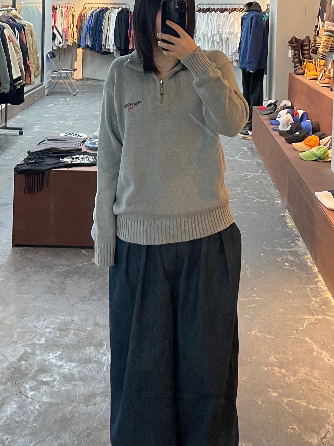 폴로 스포츠 그레이 반집업 니트집업 H1079 상품이미지1