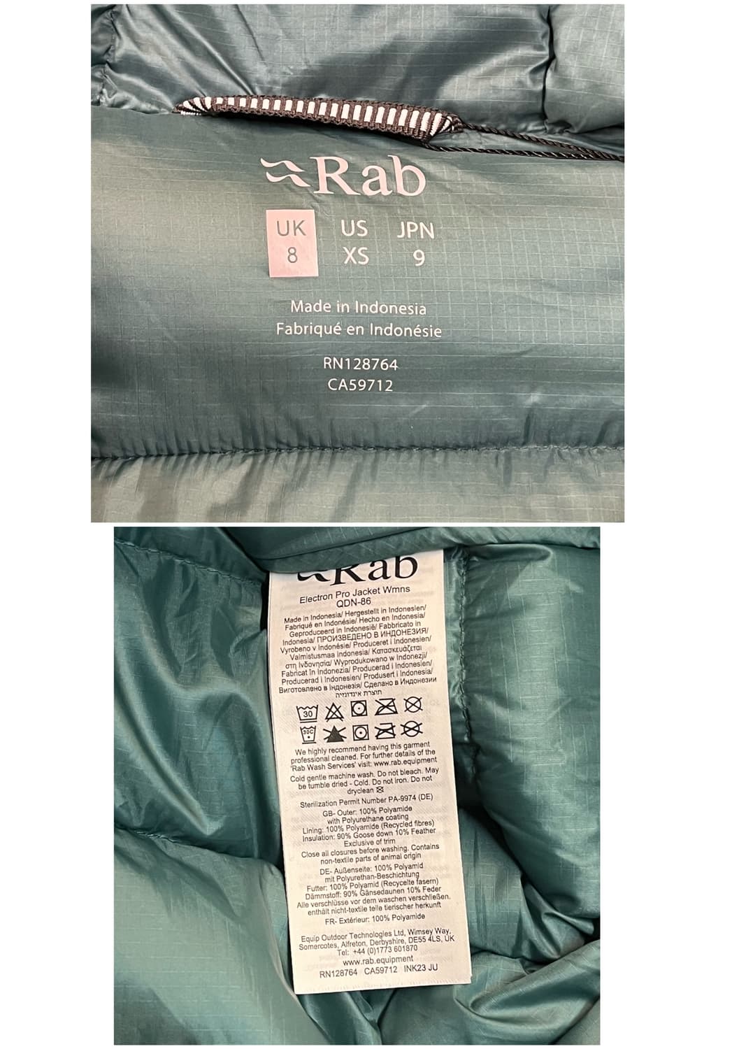 랩 일렉트론 프로 다운 자켓 그린 XS #csz2055 상품이미지5