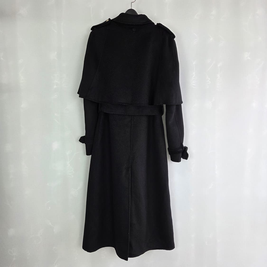 줄로그 울 캐시미어 블랙 핸드메이드 코트 금장 상품이미지4