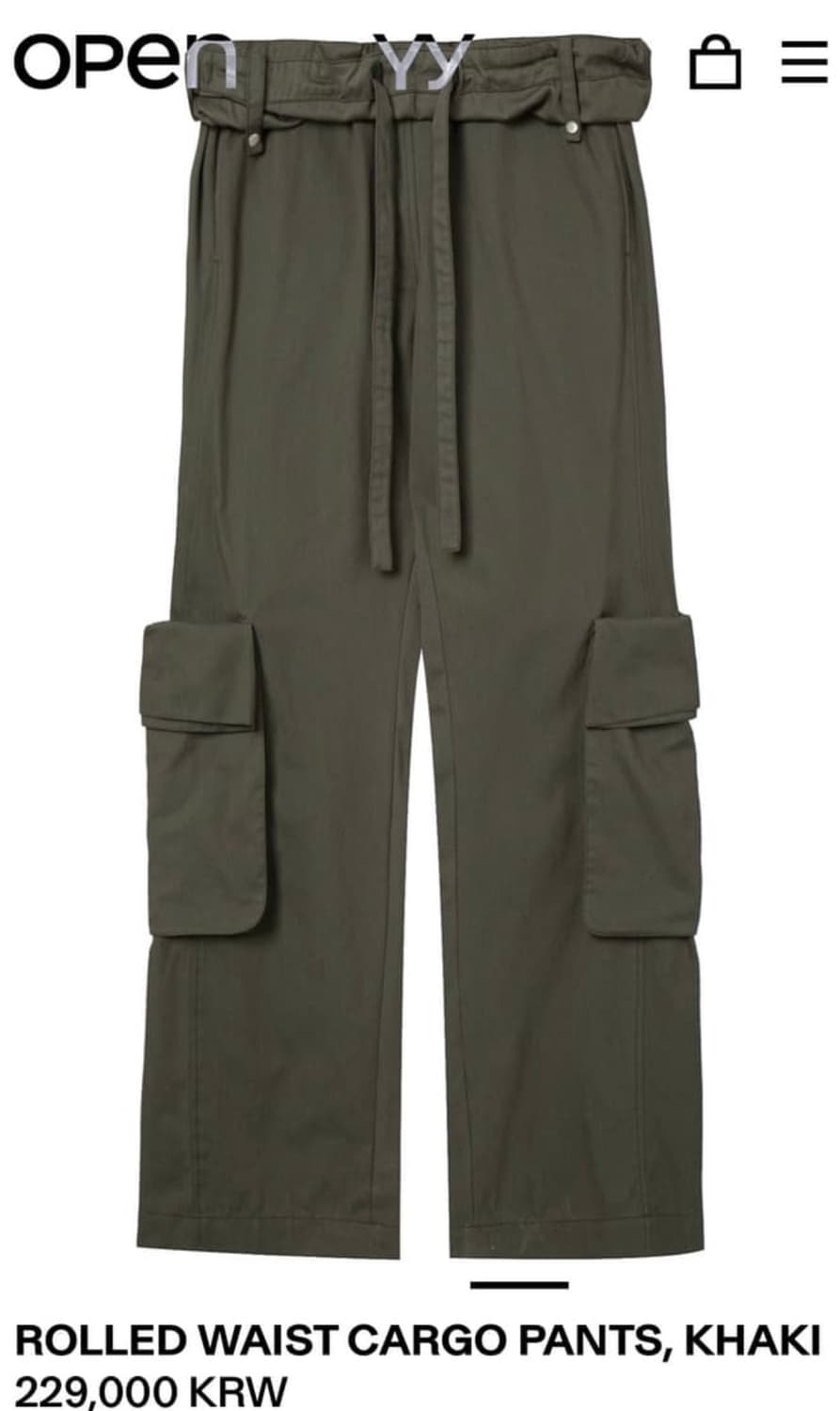 더오픈프로덕트 카고팬츠 카키 오픈와이와이 상품이미지5