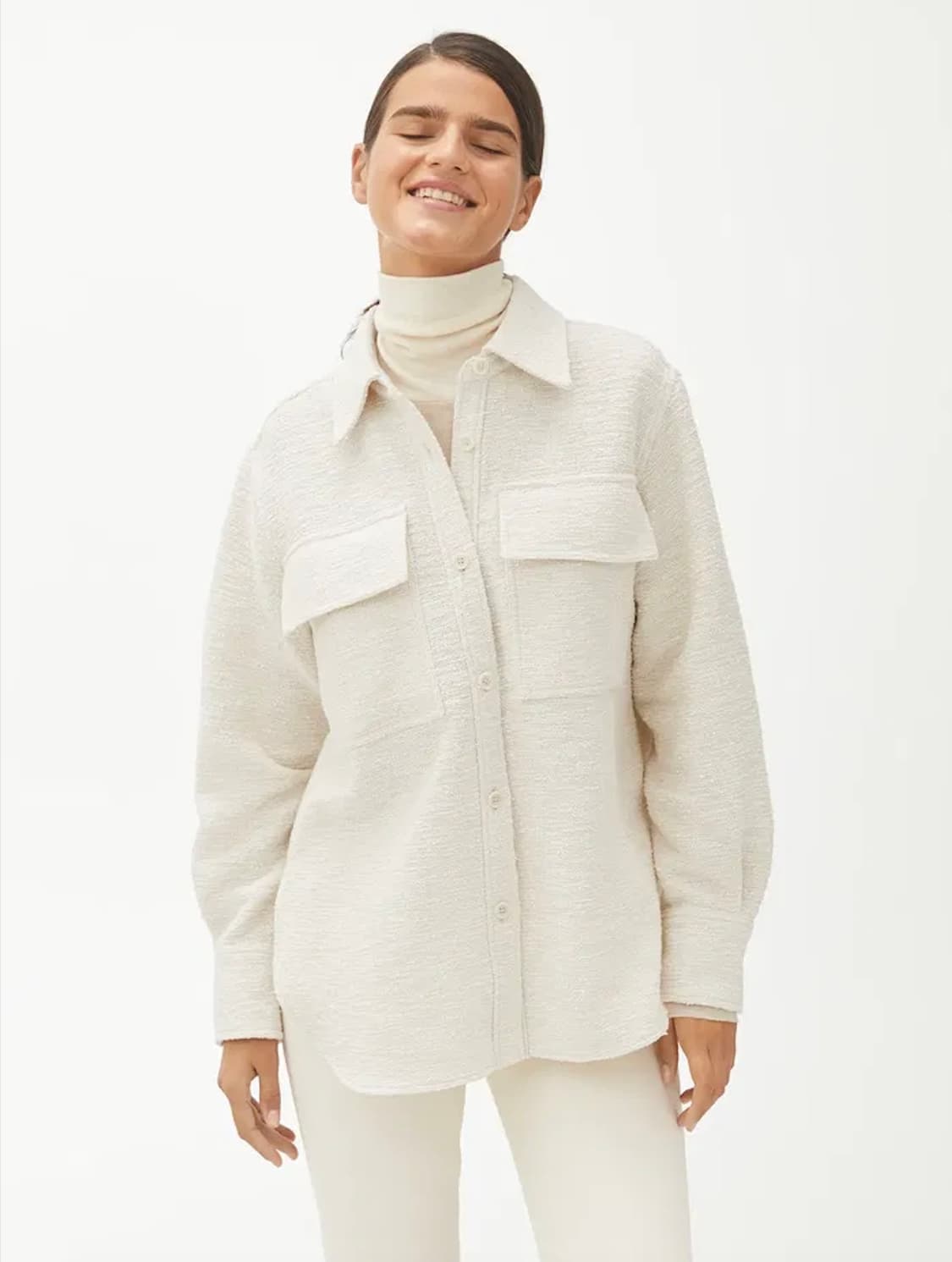 아르켓 코튼 트위드 셔츠 자켓 상품이미지1