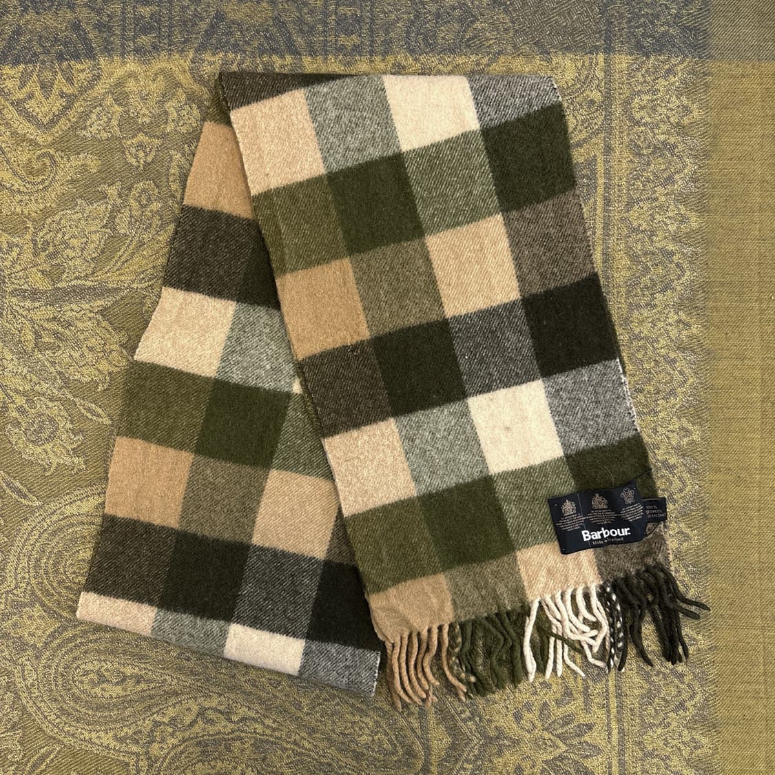 바버 클래식 스코틀랜드 메이드 블록체크 램스울 머플러 N270 상품이미지2