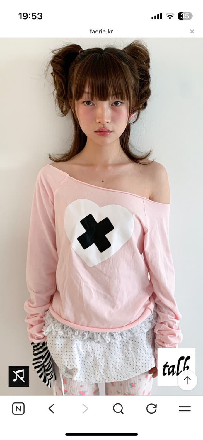 샵페어리 cross heart cut off t-shirt  상품이미지1