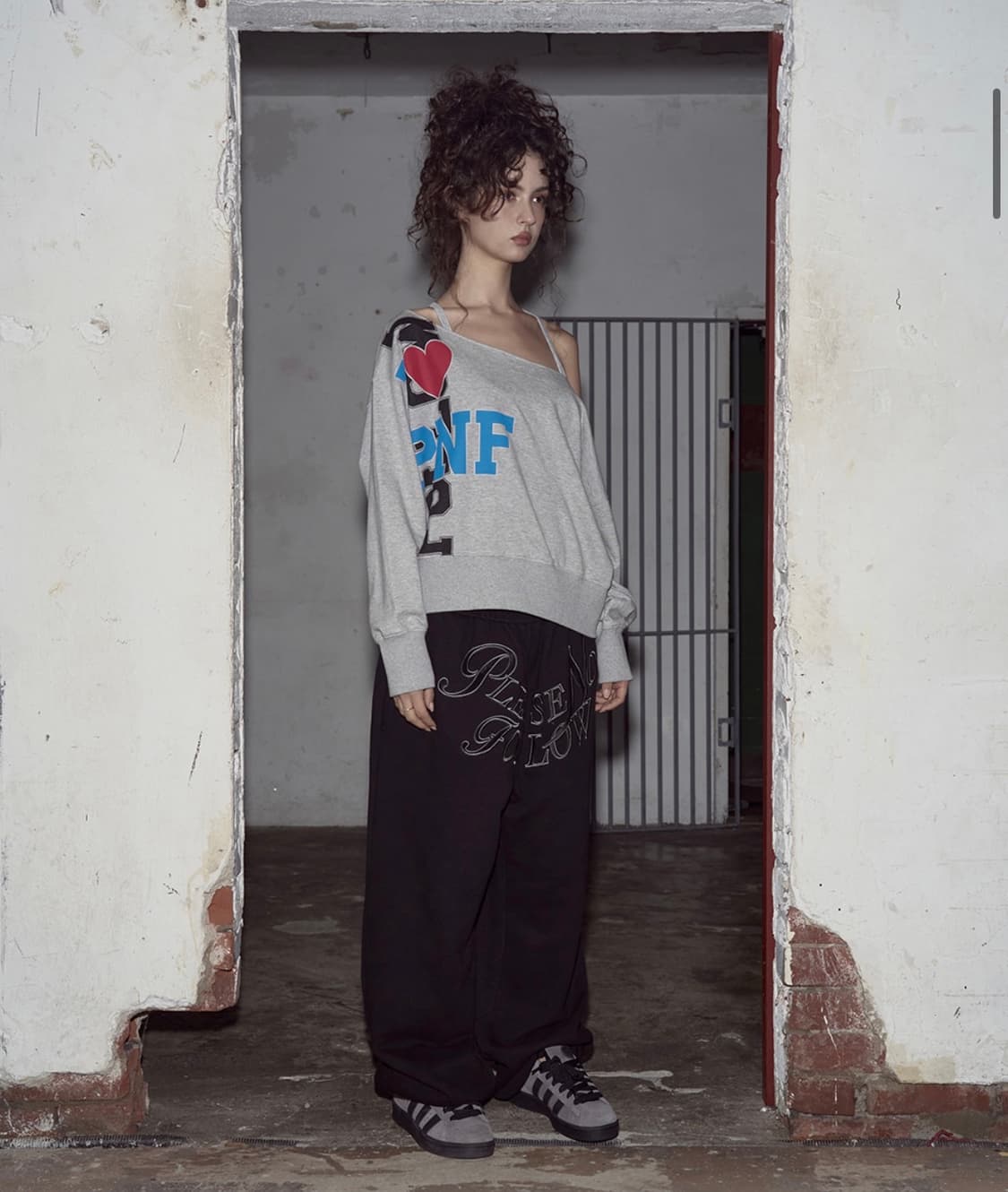 I LOVE PNF Logo SweatShirt (Melange Grey 상품이미지2