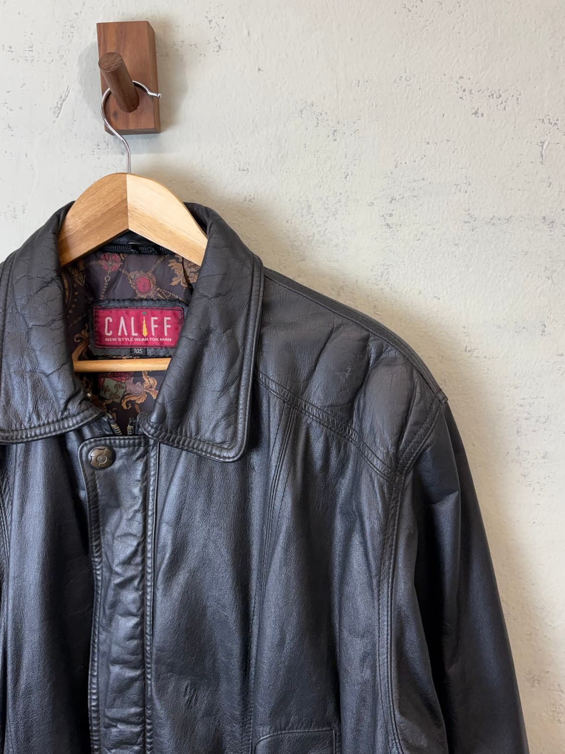 빈티지 블랙 레더 봄버 자켓 상품이미지2