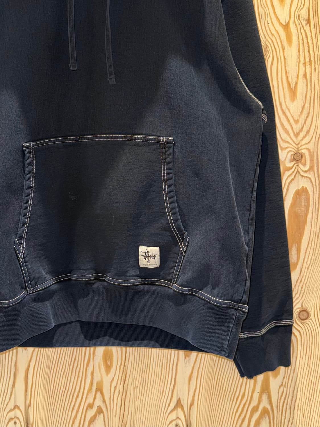 스투시 콘트라스트 스티치 라벨 후드 상품이미지2