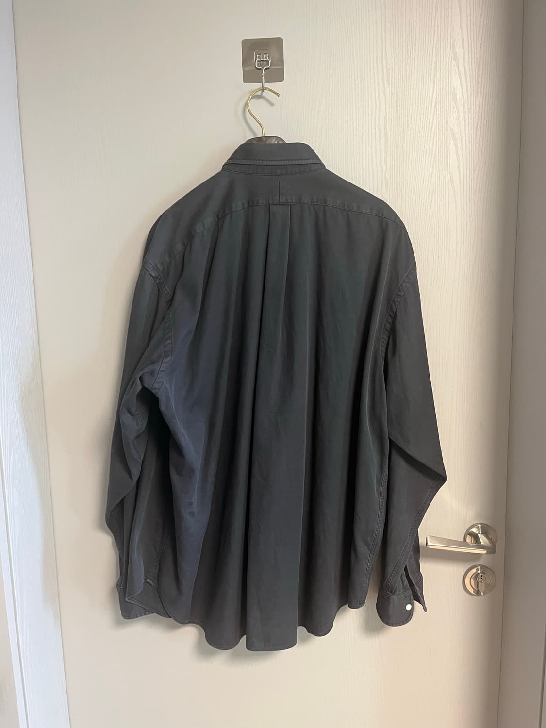 [2] 아프레쎄 더블위브 버튼카라 BD셔츠 워시드 블랙 상품이미지5