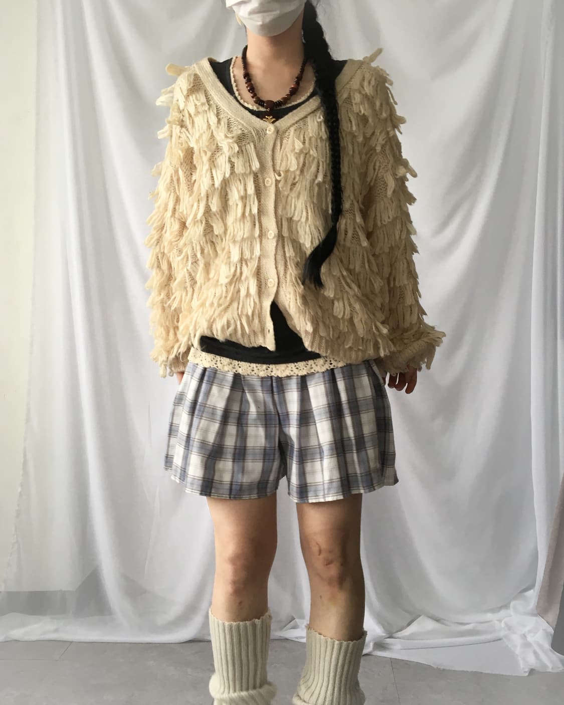 Lace up check pattern short 상품이미지4