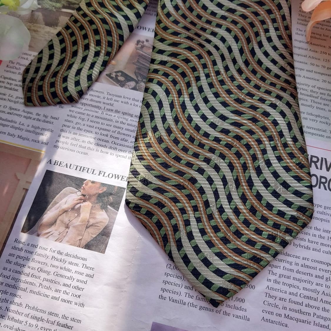 캘빈클라인 실크 웨이브 패턴 넥타이 9.6cm A+등급  K1367
 상품이미지5