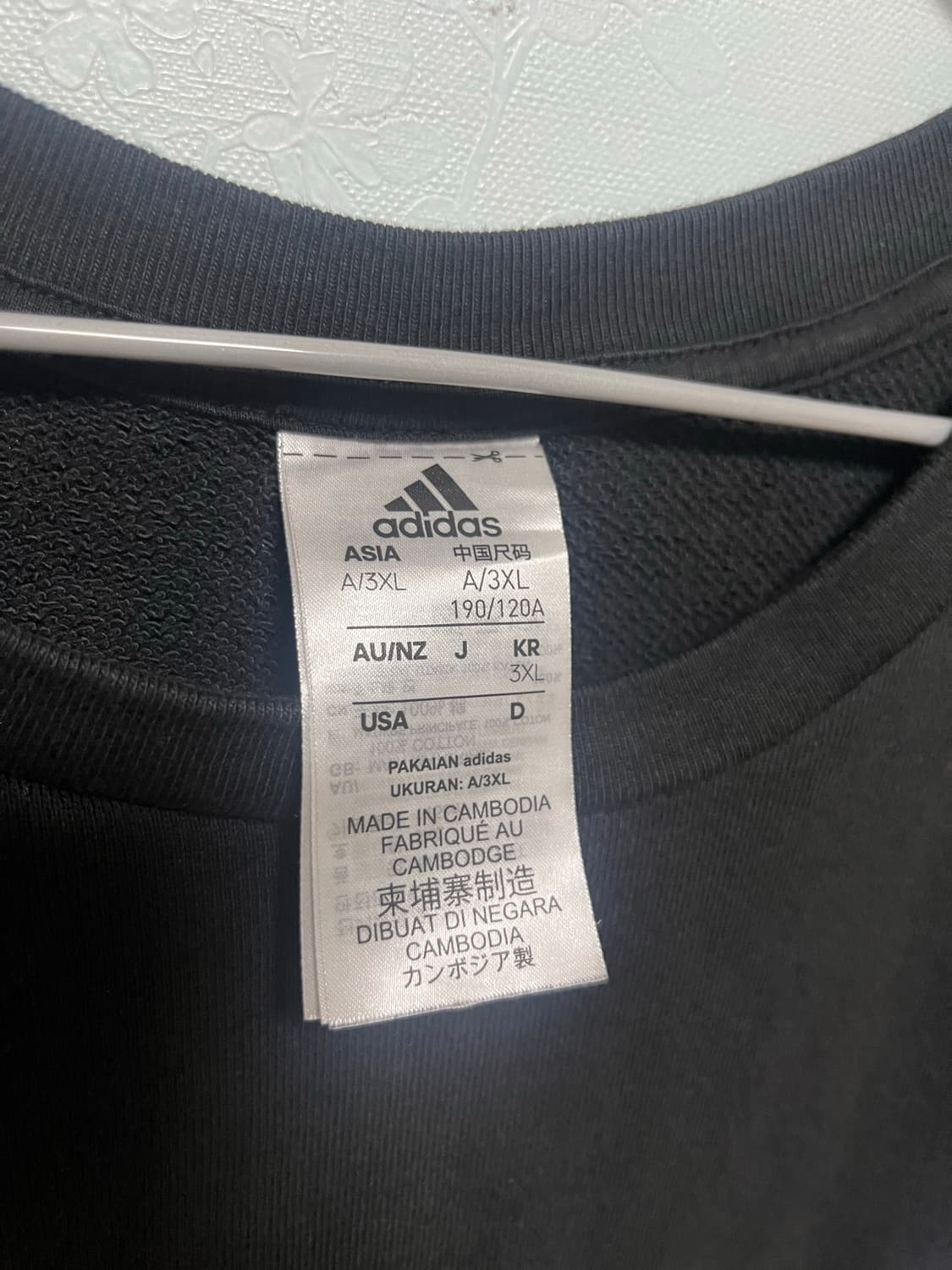 아디다스 삼선 블랙 맨투맨 티셔츠 상품이미지4