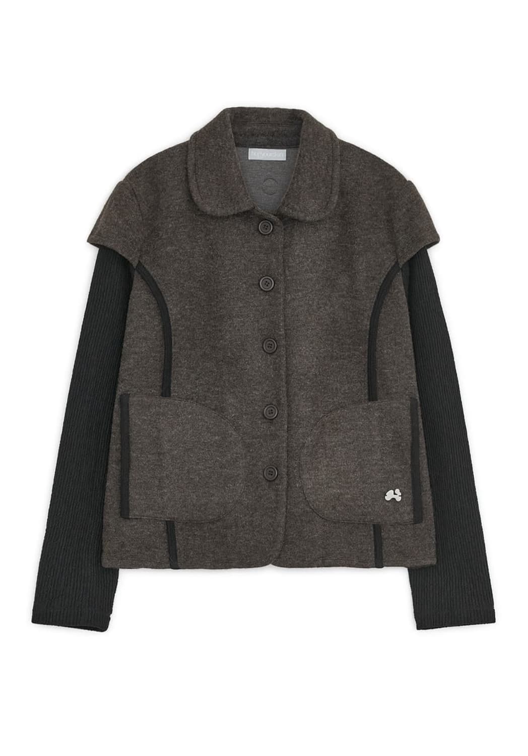 허그유어스킨 라운드 카라 니트 자켓 브라운 상품이미지1