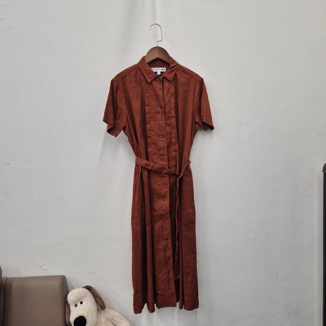 유니클로 x 이네스 드라 프레상쥬 린넨 원피스 M 상품이미지1