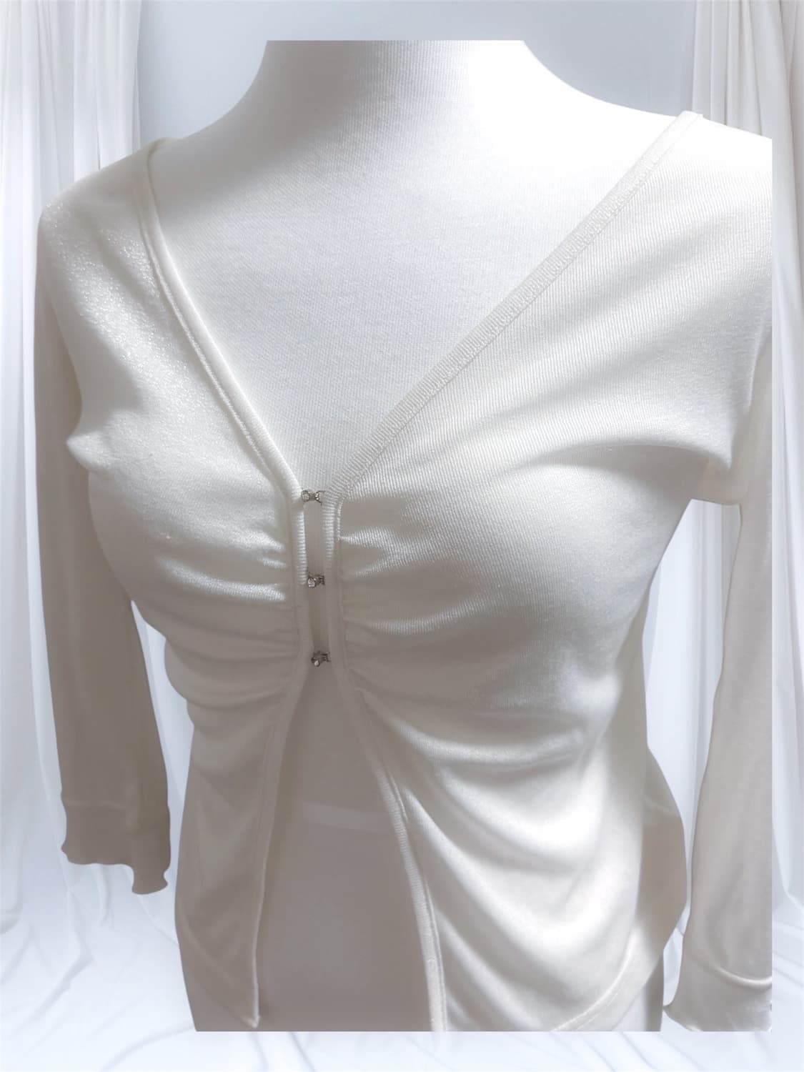 빈티지 스나계 로걀 큐빅 펄 셔링 가디건  상품이미지2