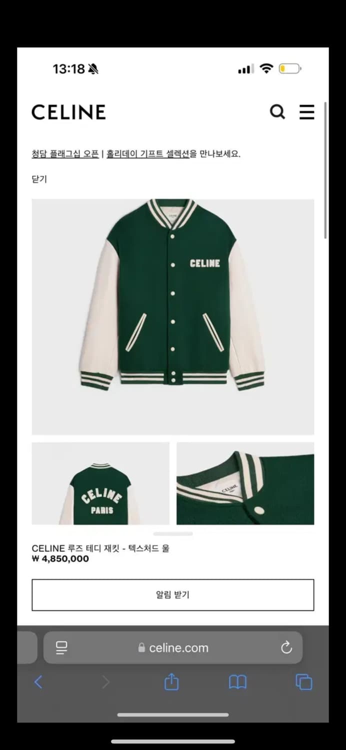 셀린느 바시티 그린 (50) xl 상품이미지1