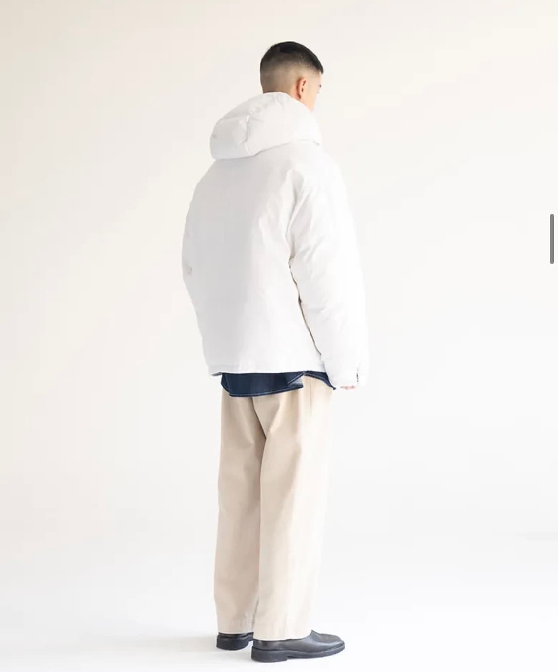 비슬로우 HOOD SHORT DOWN PARKA 화이트 S 상품이미지2