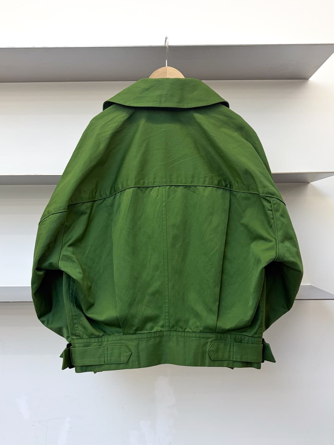  이세이미야케 80s 그린 크롭드 벨티드 자켓 상품이미지3