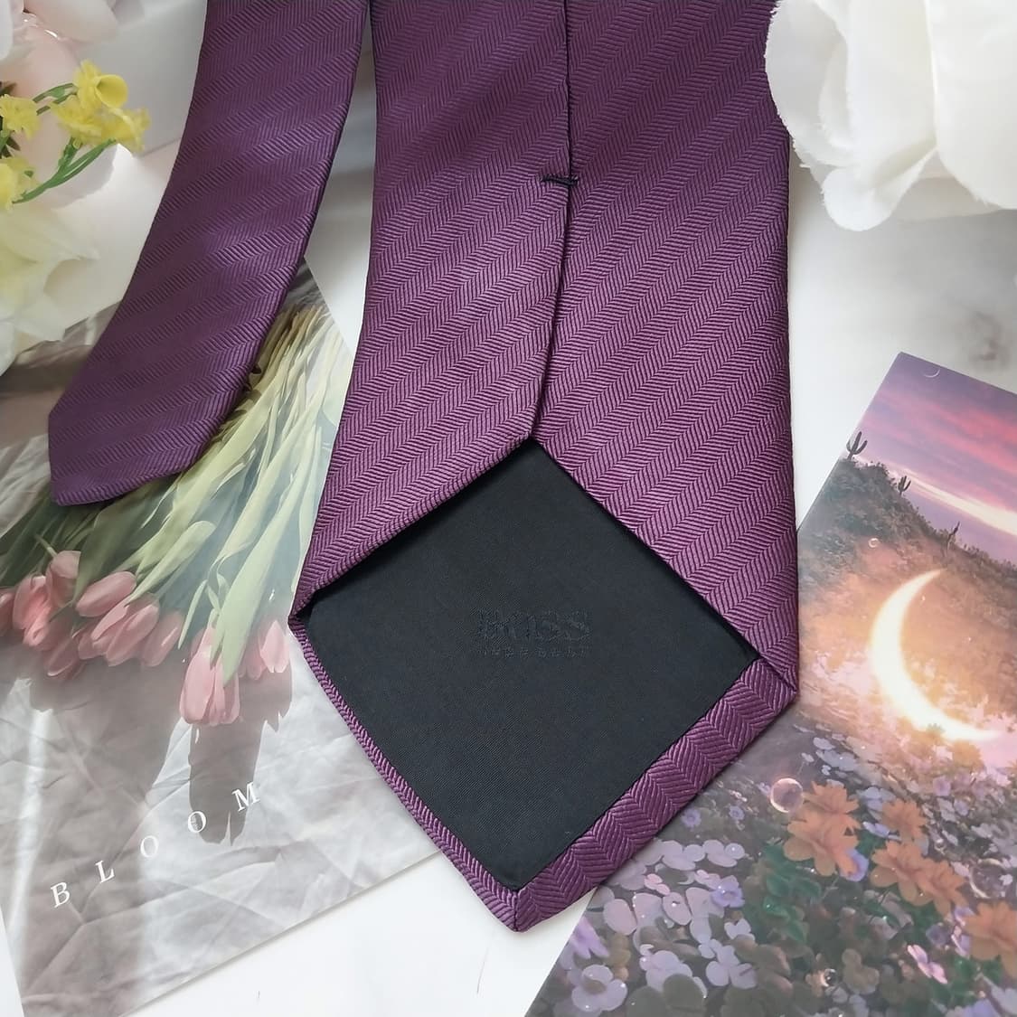 휴고보스 실크 퍼플 헤링본 넥타이 9cm B등급 K1159
 상품이미지5