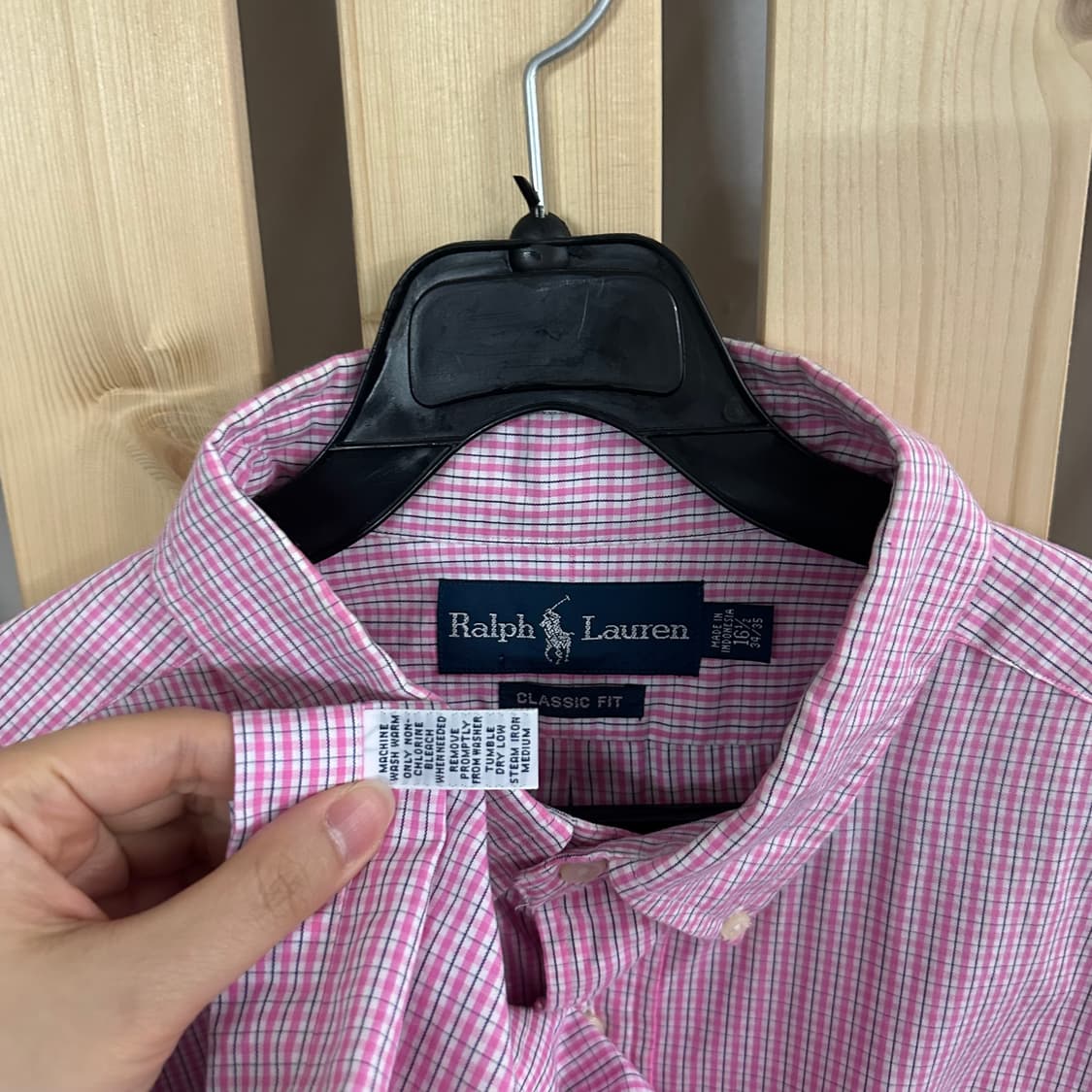 (XL) 폴로 랄프로렌 핑크 체크 셔츠 상품이미지4