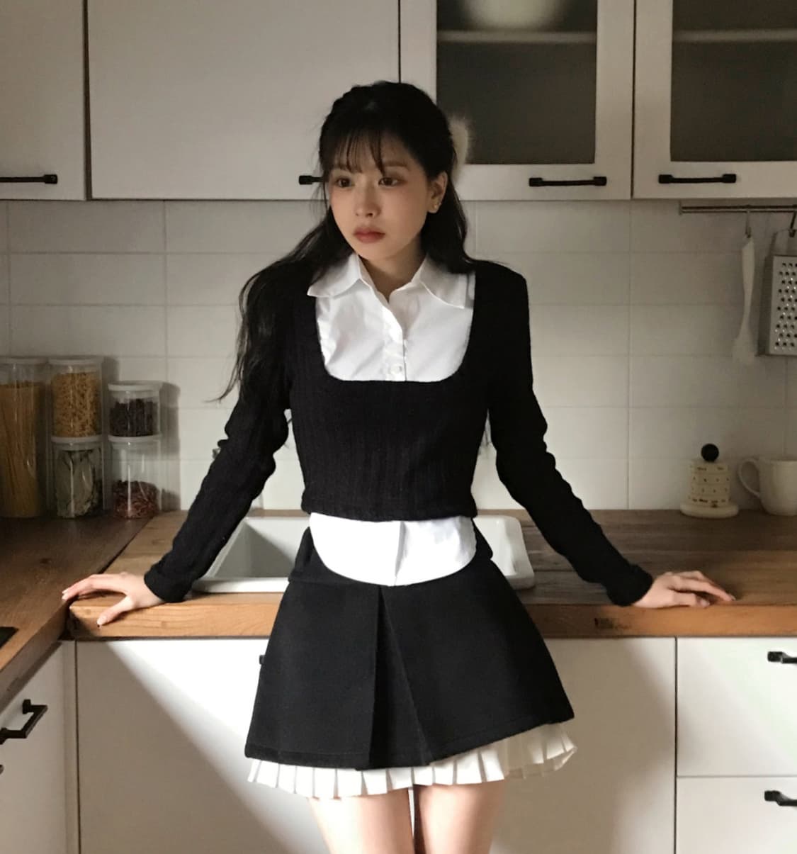 프릴 플리츠 스커트 M사이즈 상품이미지1