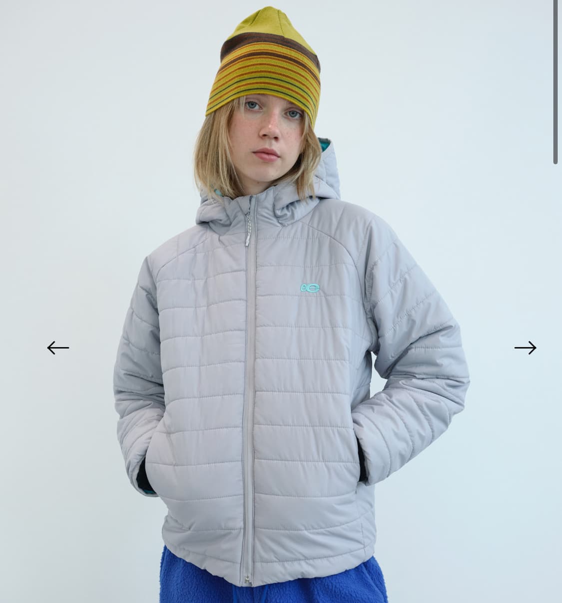 엔조블루스 후드 퀼팅 푸퍼 자켓 (Light Grey) 상품이미지1