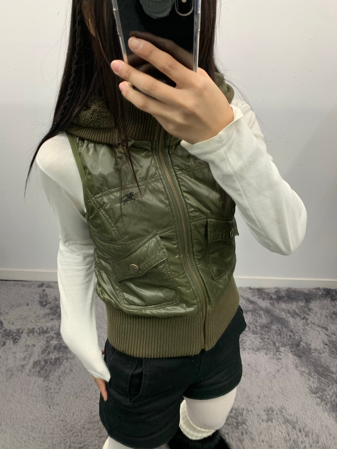 버버리 블루라벨 y2k 리버시블 다운 베스트  상품이미지1