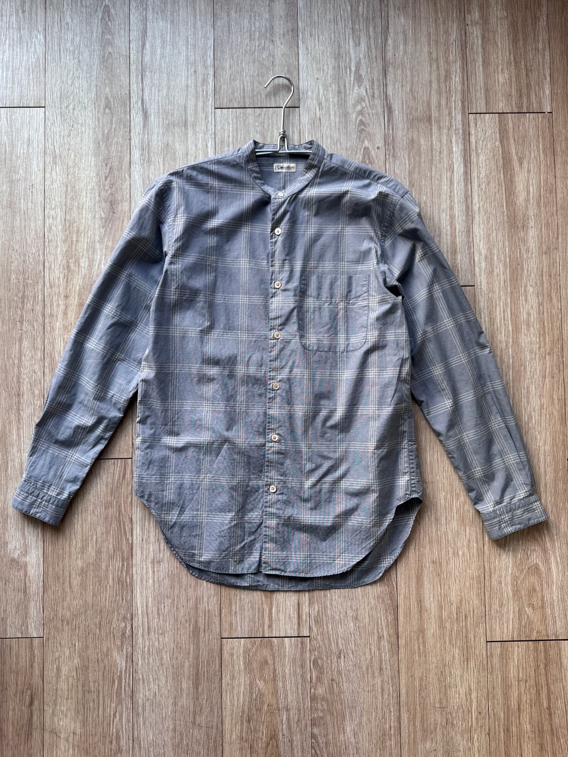 카모시타 밴드 카라 체크 셔츠 / S 상품이미지1