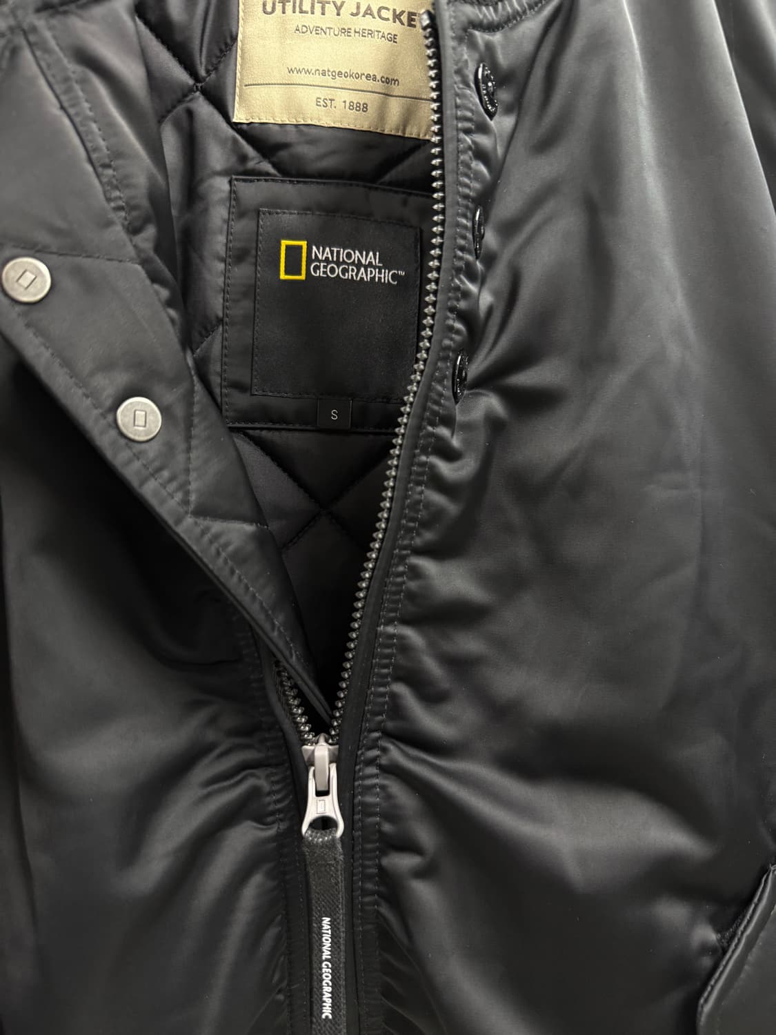 공용 90 S / 내셔널지오그래픽 와펜 항공점퍼 블랙 상품이미지4