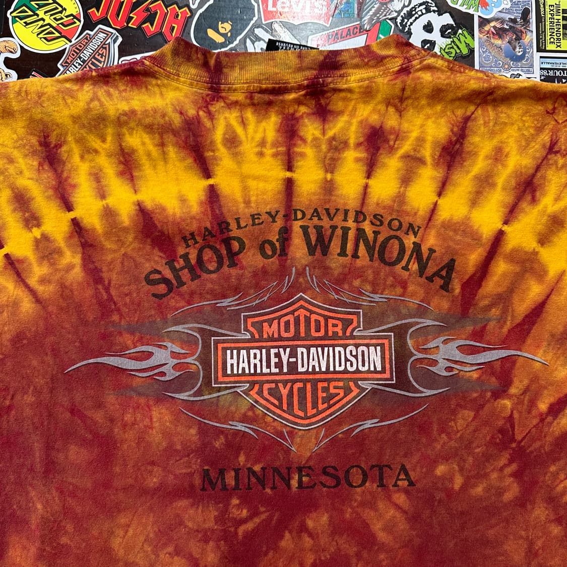 00s USA 할리데이비슨 타이다이 싱글스티치 티셔츠 L 상품이미지3