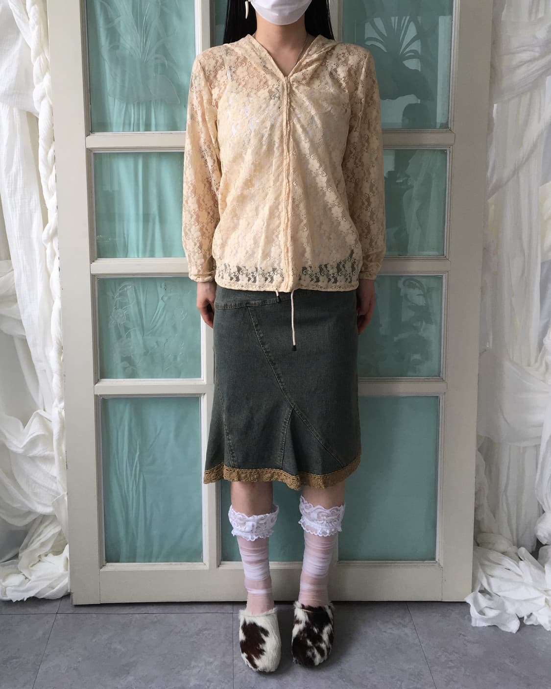 Lace hood zip up 상품이미지6