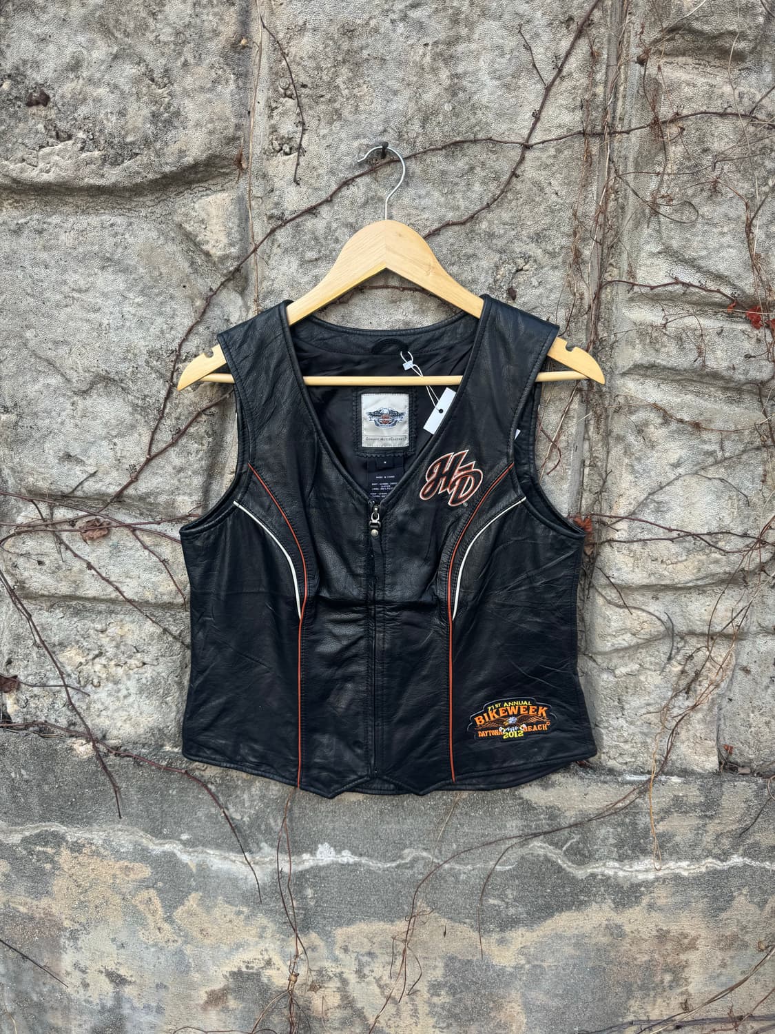 할리데이비슨 빈티지 개별 패치 업 소가죽 레더 베스트 조끼 상품이미지1