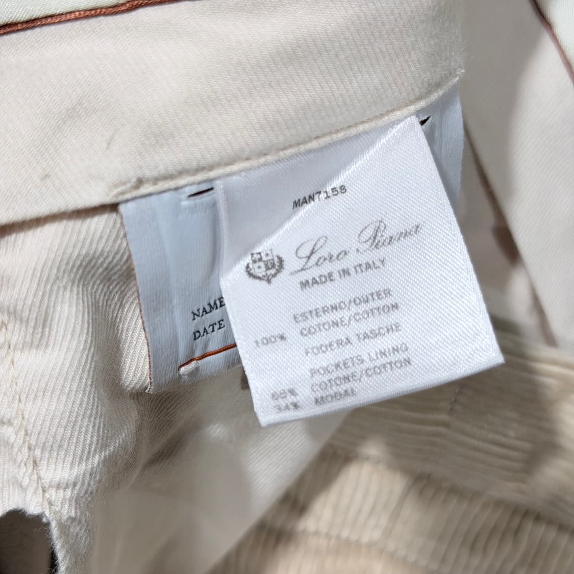 (A+/52) / 로로피아나 코듀로이 코튼 팬츠 아이보리 상품이미지8