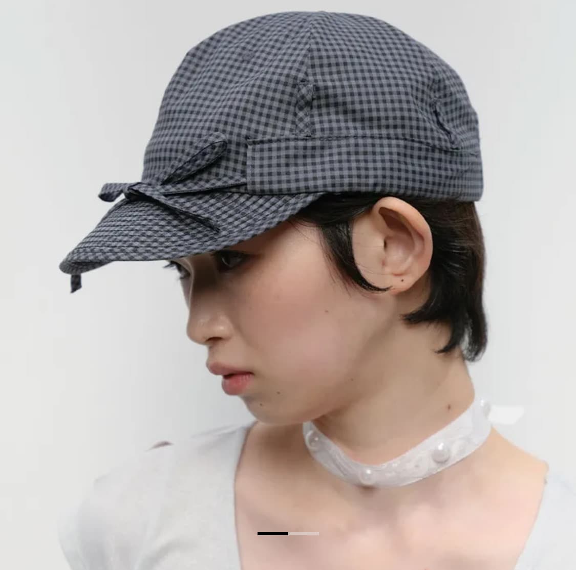 타입서비스 Checkered Ribbon cap 모자 캡 상품이미지1