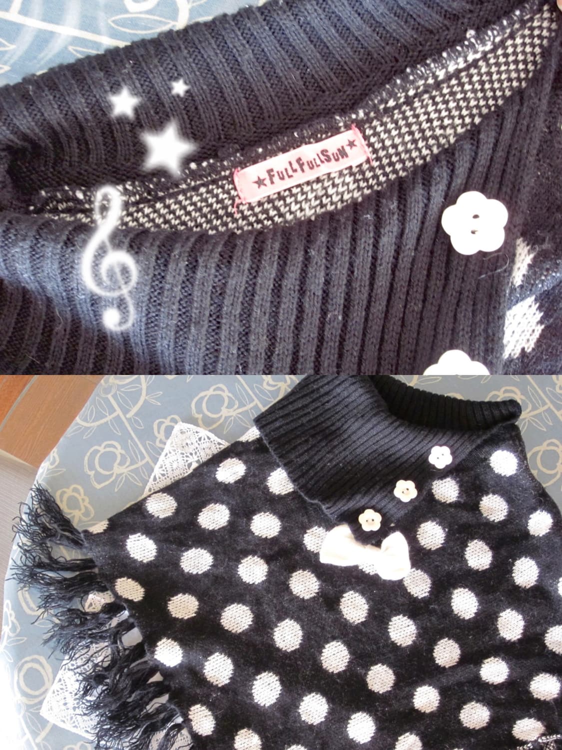 헤이세이 쇼죠 도트 리본 넥워머 상품이미지3