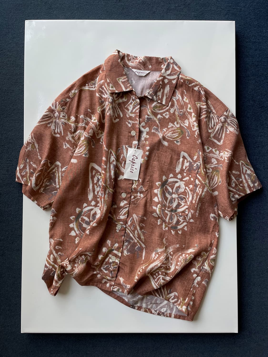 Rayon linen open collar H/S sh 상품이미지8