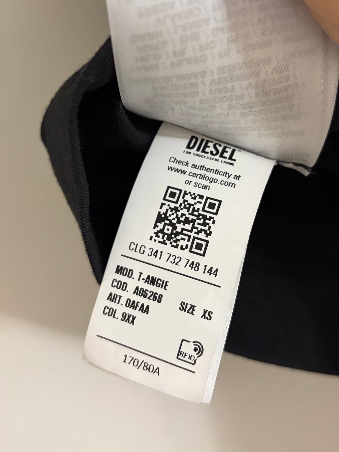 디젤 피카부 로고 반팔 티셔츠 XS 상품이미지5