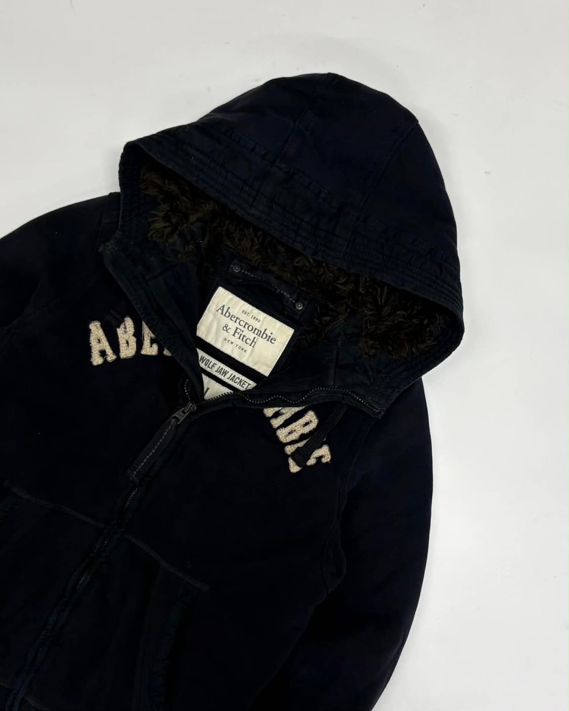 [L] 아베크롬비 y2k 올드스쿨 울프죠 자켓 후드집업 상품이미지4
