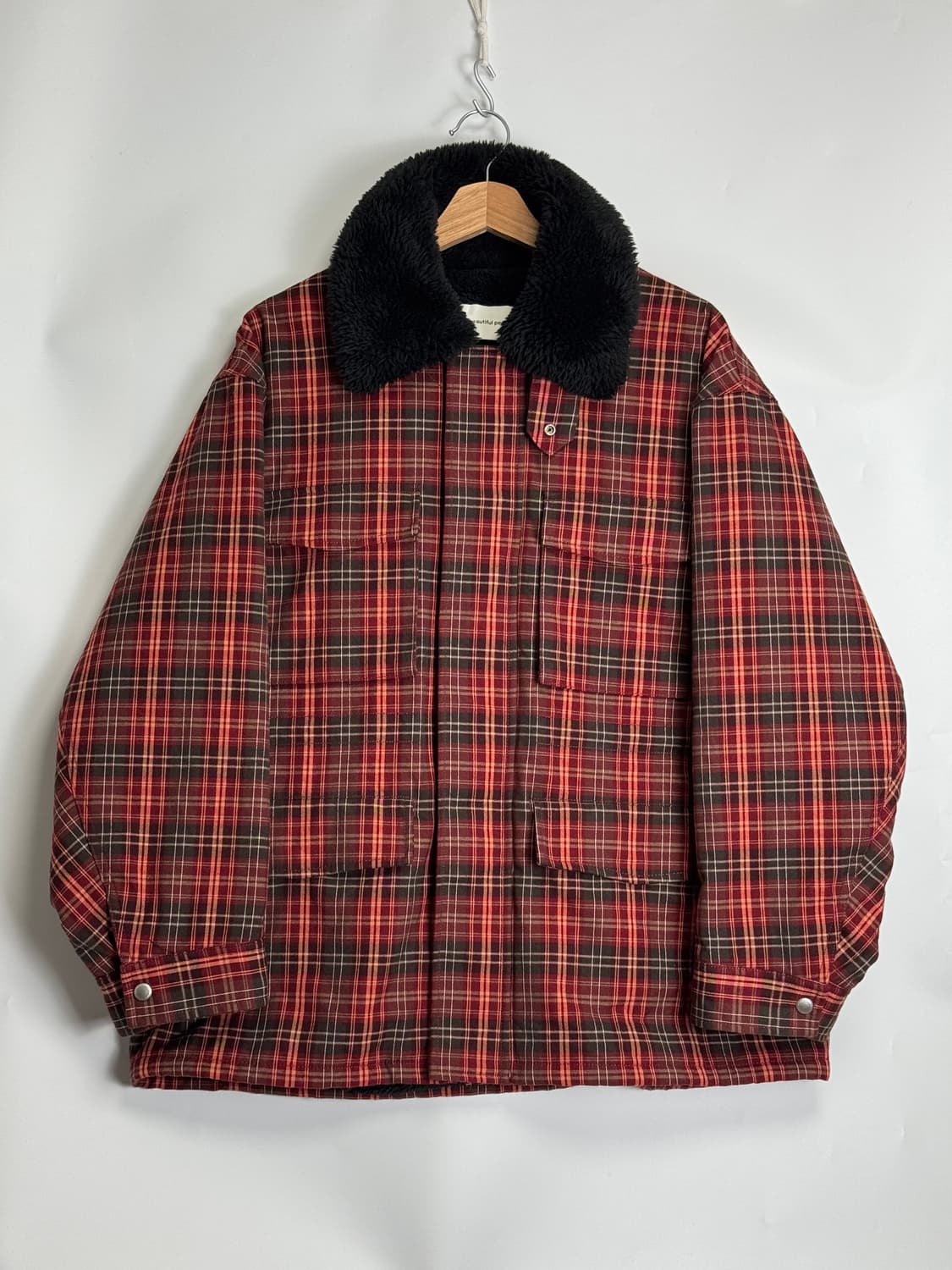 GU X 뷰티풀 피플 체크 보아 후리스 플리스 자켓 블루종 L 상품이미지2