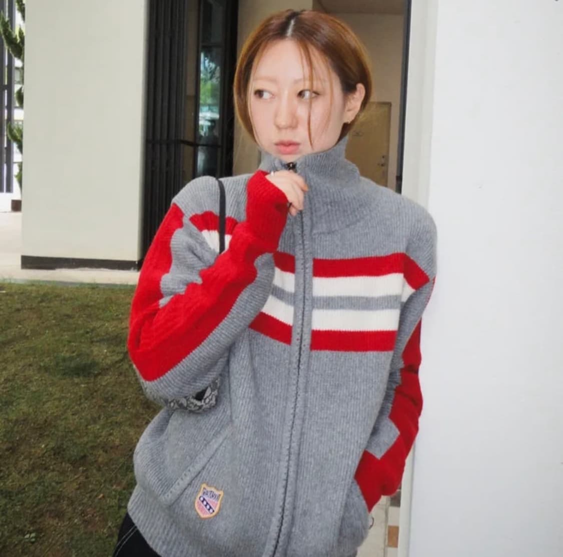 미나수 집업 니트 가디건 상품이미지1