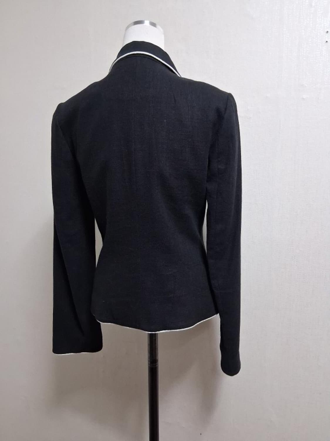 로라 애슐리 여성 춘추 린넨쟈켓 흰선라인배색 블랙숏쟈켓 4455 상품이미지2