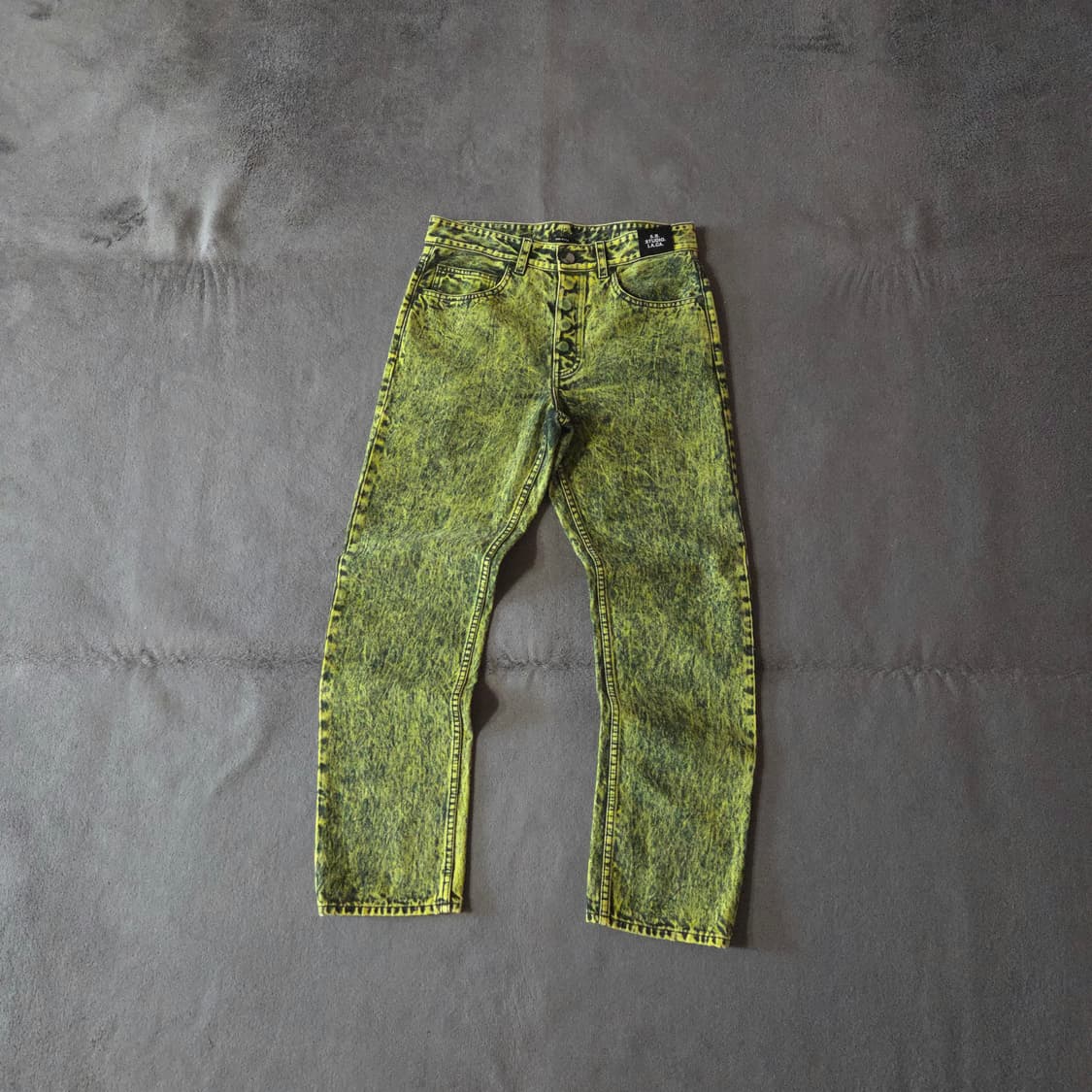 SR STUDIO LACA 테이퍼드 그린 핸드다이드 데님 팬츠 31 상품이미지3