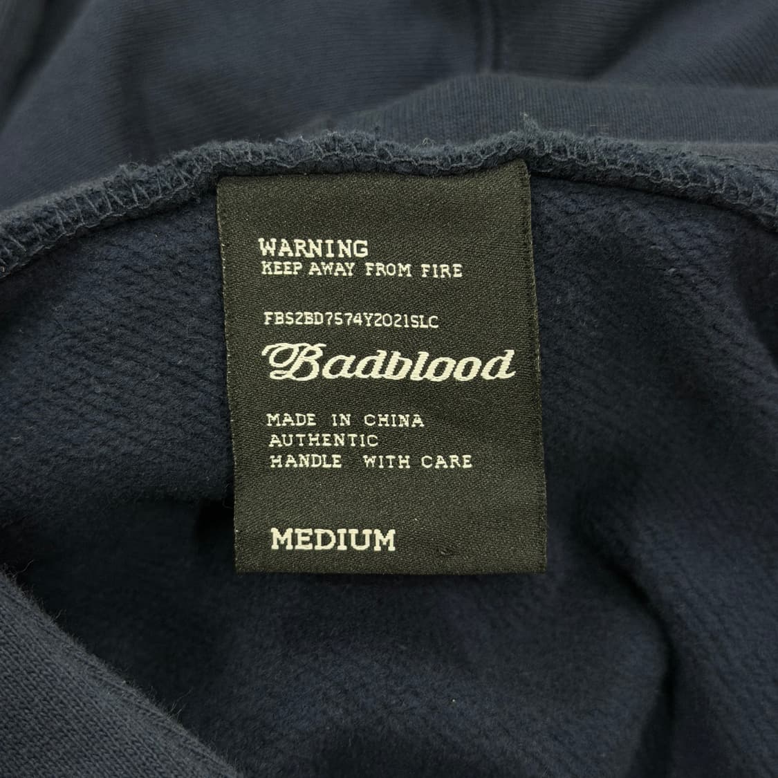 배드블러드 ADS 빈티지 크롭 후드티 네이비 M 상품이미지5