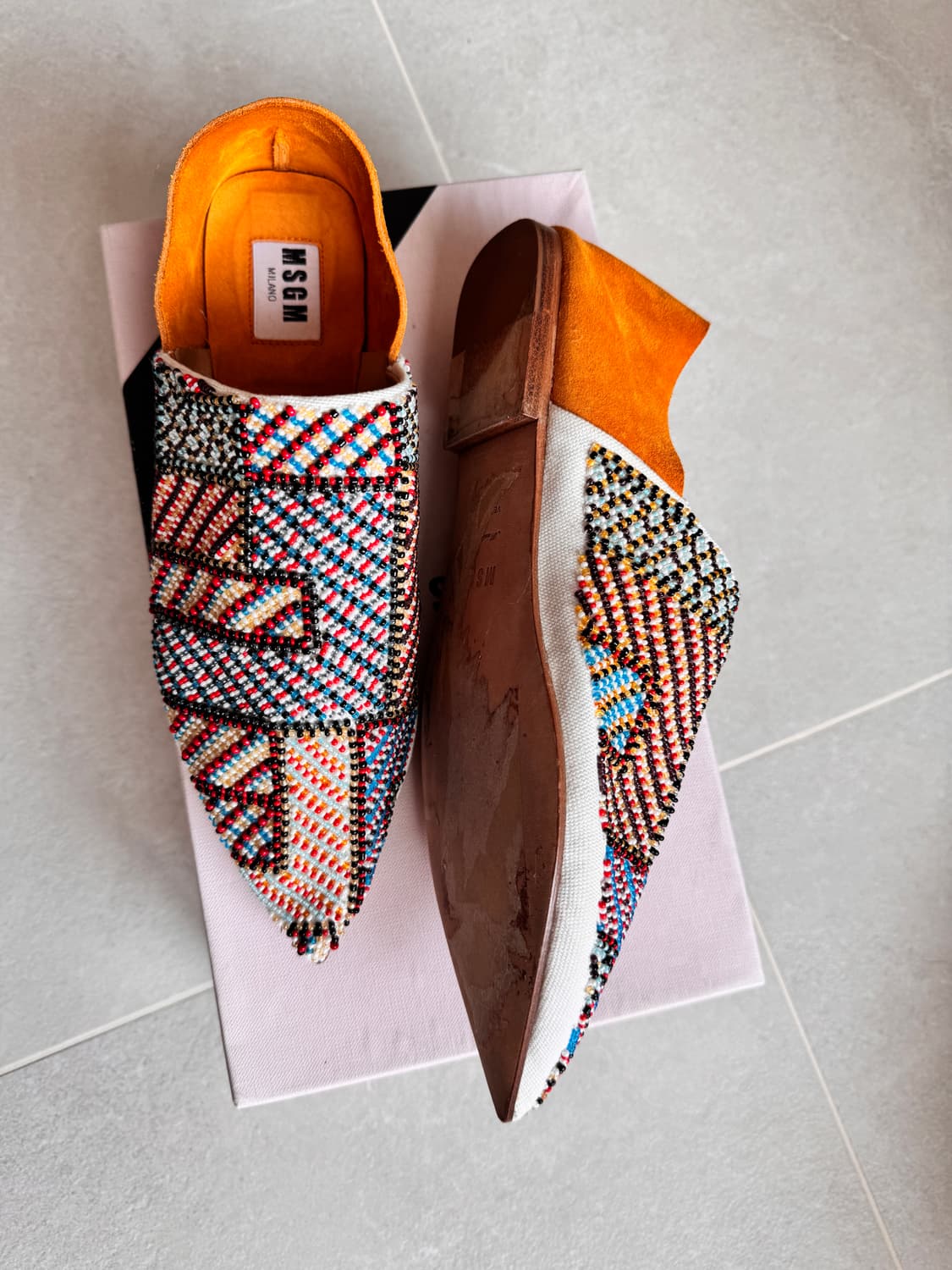 새상품 MSGM 엠브로이더리 비즈 바부슈 로퍼&슬리퍼 37(240) 상품이미지8