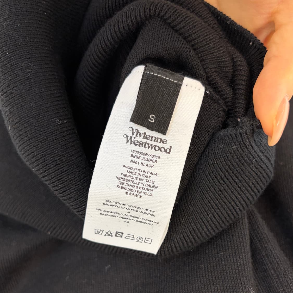 비비안웨스트우드 베베 코튼 캐시미어 유넥 니트 블랙 상품이미지7