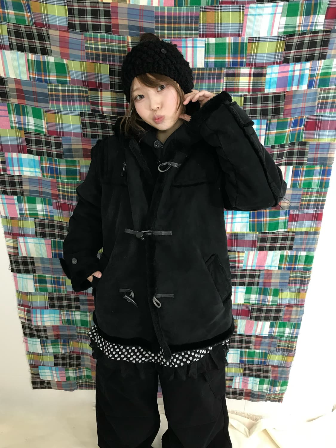 데일리 블랙 떡볶이코트 하이넥 러힙 코디세트 상품이미지2