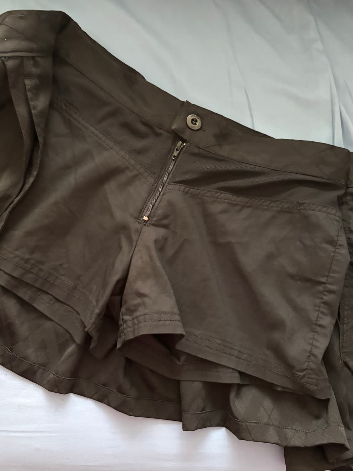 오클리 체크 미니 블랙 나일론 스커트 (속바지 내장) 상품이미지5