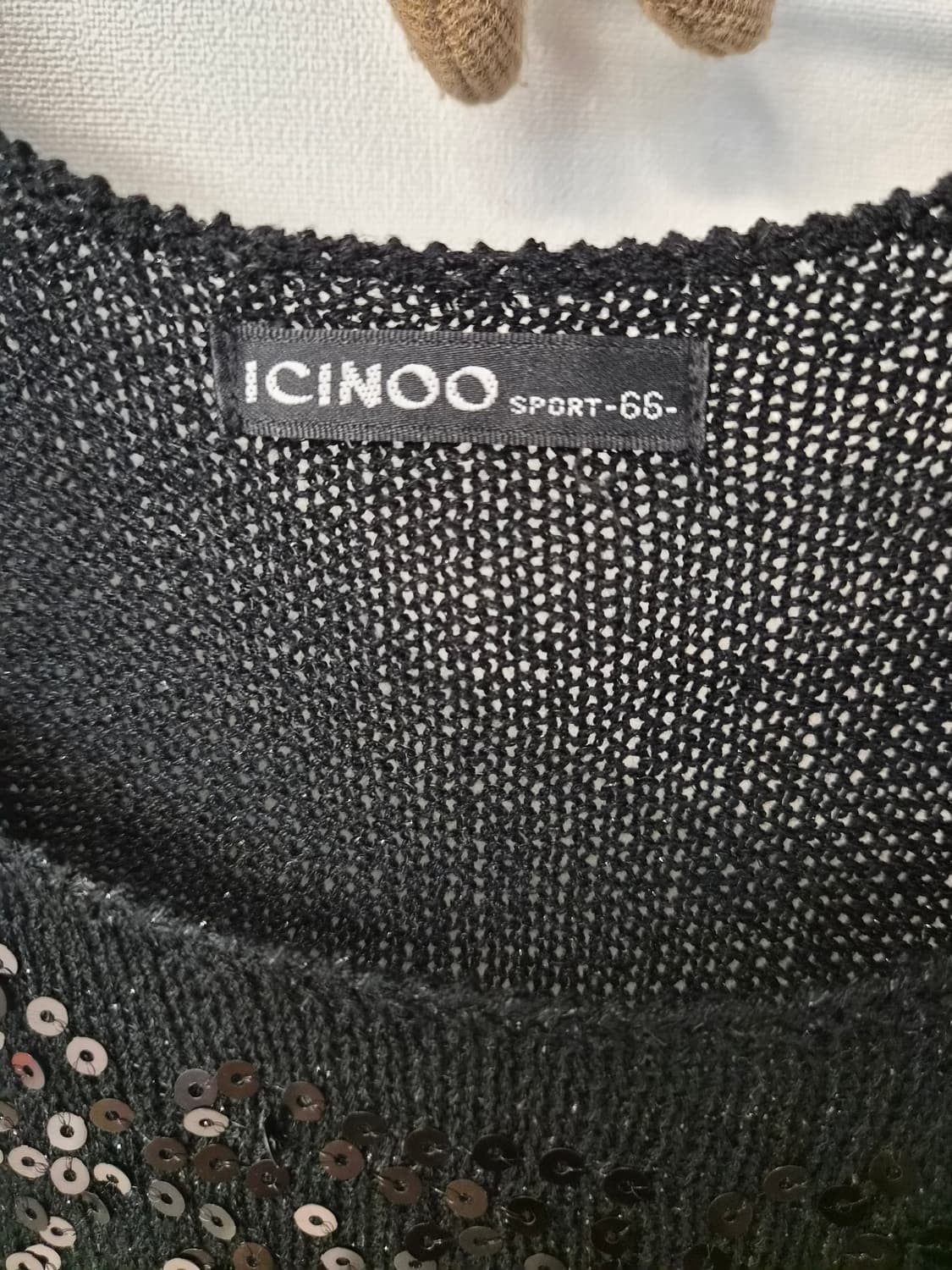 ICINOO 스팽글 니트 플레어 원피스 상품이미지5