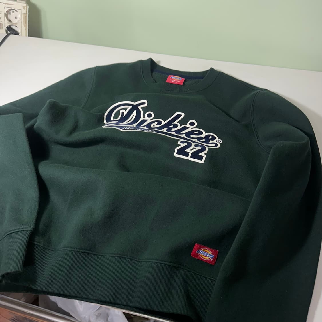 90 S 디키즈 딥그린 빅프린팅로고 코튼 맨투맨 남여공용 상품이미지2