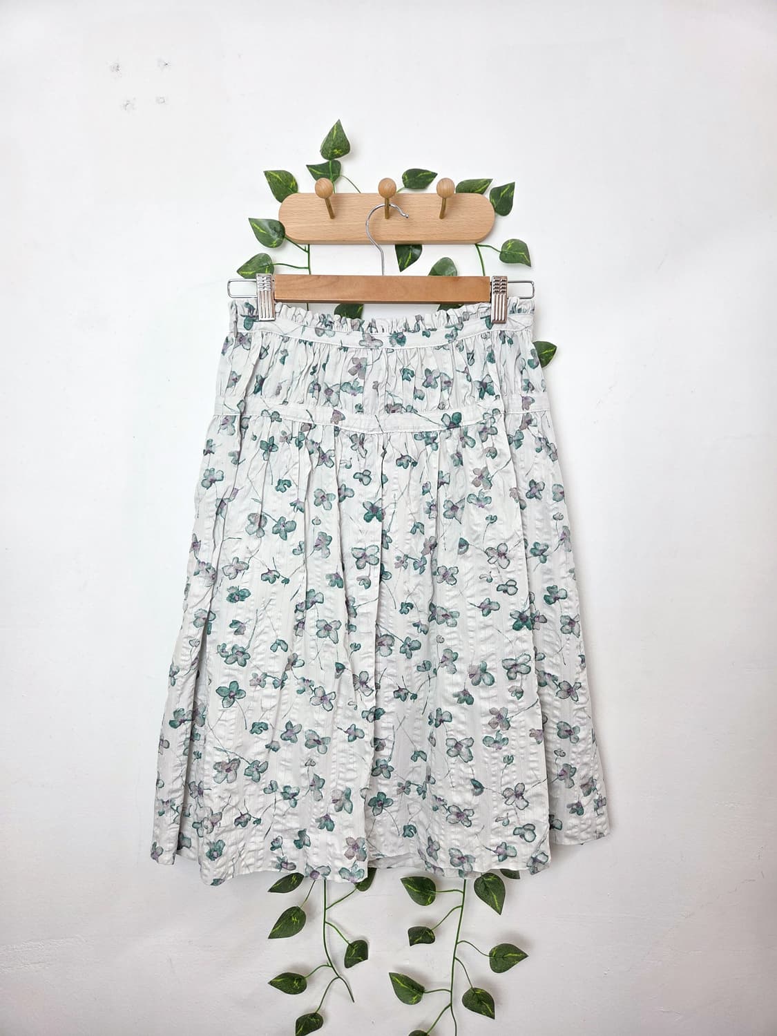 민트 플라워 미디 스커트 상품이미지5